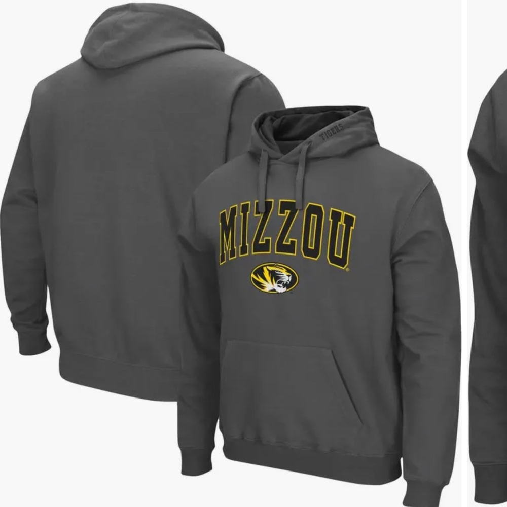 NWT Mizzou Missouri Tigers Arch & Logo Hoodie 3.0 Pullover by Colosseum